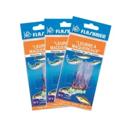LOT LEURRE FLASHMER À MAQUEREAUX 1/0 X3