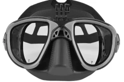 Masque de chasse sous-marine MARTIAN Anti buée noir avec support caméra C4