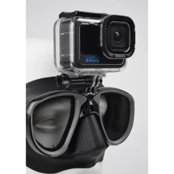 Masque de chasse sous-marine MARTIAN Anti buée noir avec support caméra C4