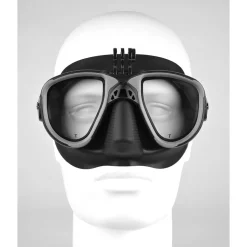 Masque de chasse sous-marine MARTIAN Anti buée noir avec support caméra C4