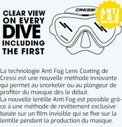 Masque de plongée sous-marine A1 anti-buée CRESSI SUB