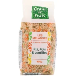 MÉLANGE RIZ. POIS ET LENTILLES 400G
