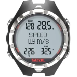 Montre ordinateur chasse sous-marine apnée APNEA noir/rouge SEAC SUB