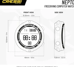 Montre ordinateur d'apnée et de chasse sous-marine NEPTO CRESSI SUB