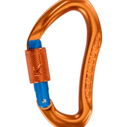 Mouqueton avec système de verrouillage Brilock MORFO BG ORANGE/BLUE CT
