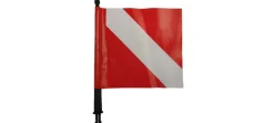 Mât + Pavillon rouge et blanc pour bouée double enveloppe IMERSION