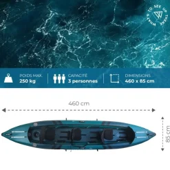 PACK KAYAK GONFLABLE COD 3 PERSONNES
