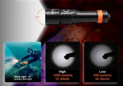 Pack lampe rechargeable D530V 1200 lumens ORCATORCH + Fixation "boule" ZJ18 ORCATORCH
