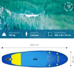 Pack paddle gonflable F10' WATTSUP (sup.pompe.pagaie.leash)
