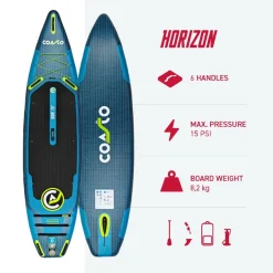 Pack paddle gonflable REGENT HORIZON 11'8 COASTO (sup. pompe. pagaie. leash. sac transport)