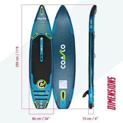 Pack paddle gonflable REGENT HORIZON 11'8 COASTO (sup. pompe. pagaie. leash. sac transport)