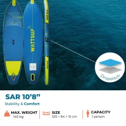 Pack paddle gonflable SAR 10'8