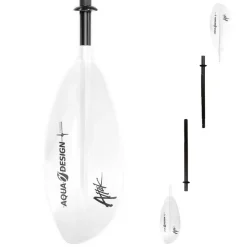 PAGAIE KAYAK ATTACK BLANC 4 PARTIES 220 CM AQUADESIGN