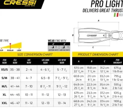 Palmes de plongée réglables PRO LIGHT jaunes CRESSI SUB
