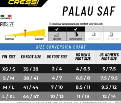 Palmes de snorkeling PALAU SAF noir/jaune CRESSI SUB