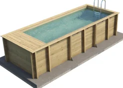 PISCINE BOIS POOL'N BOX 6.20x2.50XHt: 1.33 - Piscine avec coffre de rangement intégré
