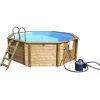 PISCINE BOIS TROPIC 414 - 4.14xHt120 - Octogonale. Pin certifié PEFC. installation hors sol avec échelle et escalier