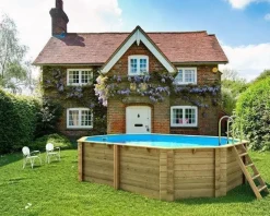 PISCINE BOIS TROPIC+ 540 5.23x3.13x1.20M - Octogonale allongée. Pin. Filtration incluse