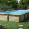 PISCINE BOIS WEVA 8X4 8X4XHt1.46 - Piscine rectangulaire avec filtres à sable et de 1m46 de hauteur
