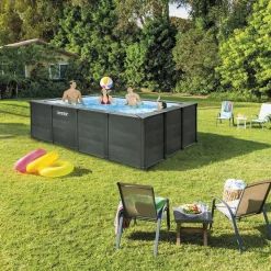 PISCINE GRAPHITE RECTANGULAIRE 4MX3MX1.24M INTEX