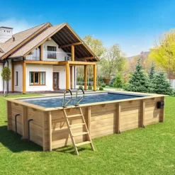 Piscine Urbaine XL 6.50x3.50xHt1.33M - Piscine bois avec couverture automatique et Filtre à sable