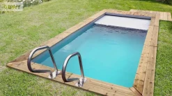PISCINE URBAINE 6.00x2.50xHt1.33M avec Couverture Automatique immergée. Coffre de Filtration et Filtration à Sable