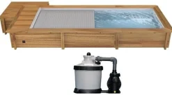 PISCINE URBAINE 6.00x2.50xHt1.33M avec Couverture Automatique immergée. Coffre de Filtration et Filtration à Sable