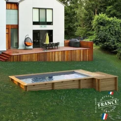 PISCINE URBAINE 6.00x2.50xHt1.33M avec Volet Immergé automatique. Filtre à sable. Pompe à chaleur et Coffre de filtration