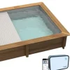 PISCINE URBAINE 4.20x3.50xHt1.33M avec Coffret connecté. Couverture Automatique immergée automatique. Pompe à Chaleur. Filtration à Sable et Coffre de Filtration