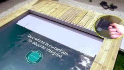 PISCINE URBAINE 4.20X3.50XHt1.33M avec Couverture Automatique immergée automatique. Filtre à Sable et Coffre de Filtration