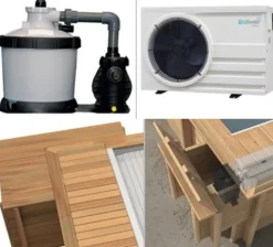 PISCINE URBAINE 4.20X3.50XHt1.33M avec Couverture Automatique immergée automatique. Filtre à Sable. Pompe à Chaleur et Coffre de Filtration