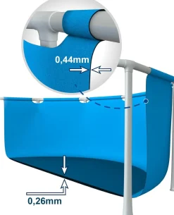 PISCINETTE METAL FRAME RONDE TUBULAIRE + CANOPY Ø x h : 1.83 x 0.38 m INTEX