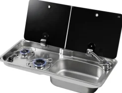 PLAN DE CUISSON 2 feux - AVEC COUVERCLE EN VERRE TREMPÉ FUMÉ - SÉRIE FL - CAN