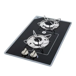 PLAN DE CUISSON À GAZ 2 FEUX CRISTAL - droit