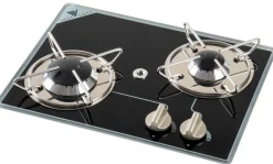 PLAN DE CUISSON À GAZ 2 FEUX CRISTAL - oblique