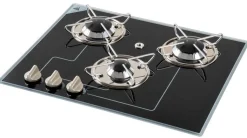 PLAN DE CUISSON À GAZ CRISTAL 3 FEUX