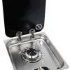 Plan de cuisson inox - couvercle fumé - 1 feu