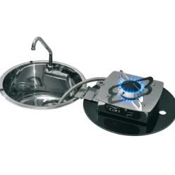 Plan de cuisson rabattable Foldy : evier + 1 feu rond - CAN CAN
