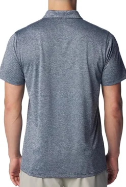 Polo de randonnée Homme COLUMBIA HIKE POLO COLLEGIATE NAVY HEATHER COLUMBIA