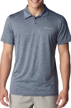 Polo de randonnée Homme COLUMBIA HIKE POLO COLLEGIATE NAVY HEATHER COLUMBIA