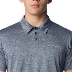 Polo de randonnée Homme COLUMBIA HIKE POLO COLLEGIATE NAVY HEATHER COLUMBIA