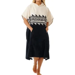 Poncho serviette à capuche de surf femme MIXED Noir/Blanc RIP CURL
