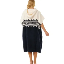 Poncho serviette à capuche de surf femme MIXED Noir/Blanc RIP CURL