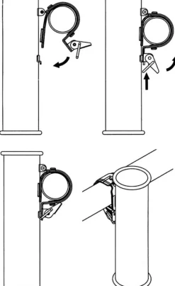 Porte-canne à pêche de pont inox