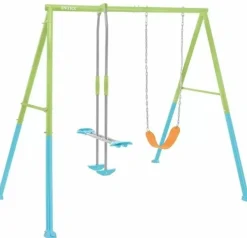 PORTIQUE BALANCOIRE 2 AGRES FACE A FACE BALANCOIRE COULEURS INTEX