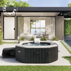 PURE SPA INTEX CARBONE 4P octogonal - Bulles. jets. écostérilisateur
