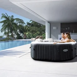 PURE SPA INTEX CARBONE 4P octogonal - Bulles. jets. écostérilisateur
