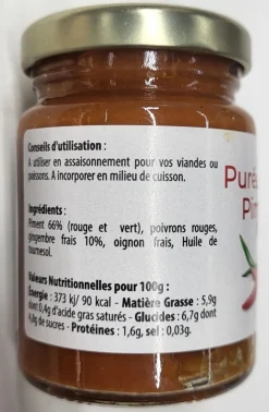 PUREE PIMENTS FORTS GINGEMBRE 90 G SAVEURS CREOLE