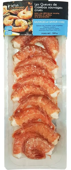 QUEUES DE GAMBAS SAUVAGES CRUES 300GR