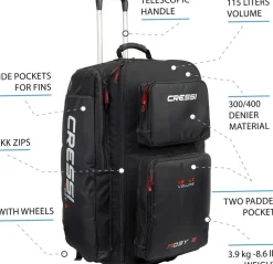 Sac de plongée à roulettes MOBY V 115 l CRESSI SUB